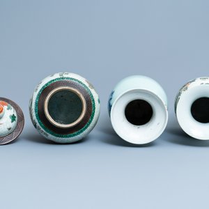 Three Chinese vases in qianjiang cai, celadon-ground and Nanking crackle-glazed porcelain, 19/20th C. — 照片 5