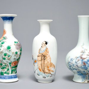 Three Chinese vases, various marks, 19/20th C. — 照片 1