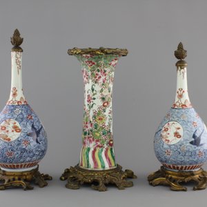 Three Chinese vases with gilt bronze mounts, 18th C. — foto 3