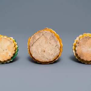 Three Chinese verte biscuit fruit pyramids, Kangxi — 照片 6