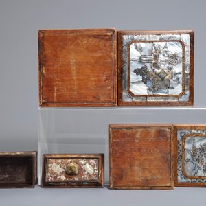 Three Chinese wooden boxes with mother of pearl inlay, 19th C. — photo 6