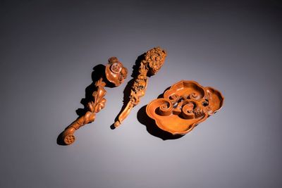 Three Chinese wooden carvings, 20th C.