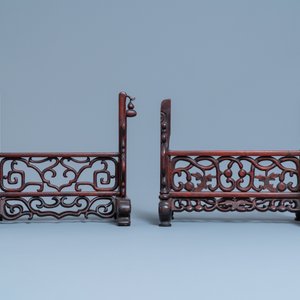 Three Chinese wooden table screen stands, 19th C. — photo 3