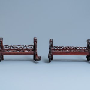 Three Chinese wooden table screen stands, 19th C. — photo 6