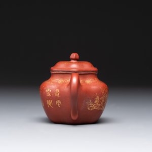 Three Chinese Yixing stoneware teapots and covers,  Jingxi Xu Wenting Zhi 荊溪徐溫庭製 and Yang Xian Xi Yin Shi Wang 陽羨惜陰室王 mark, 20th C. — photo 11
