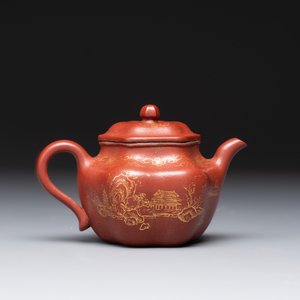 Three Chinese Yixing stoneware teapots and covers,  Jingxi Xu Wenting Zhi 荊溪徐溫庭製 and Yang Xian Xi Yin Shi Wang 陽羨惜陰室王 mark, 20th C. — photo 10