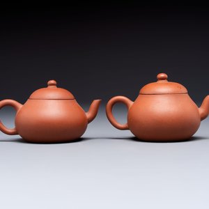 Three Chinese Yixing stoneware teapots, Chen Ziwen 陳子文 and Wen Cai 文彩 mark, Kangxi and later — photo 10