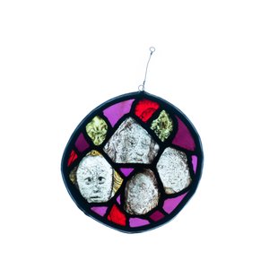 Three composite panels of painted glass fragments, 14th C. and later — photo 3