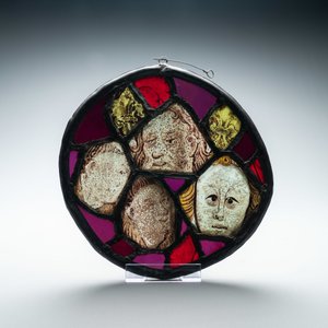 Three composite panels of painted glass fragments, 14th C. and later — photo 8