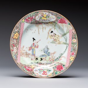 Three fine Chinese famille rose 'Xi Xiang Ji' plates, Yongzheng — foto 2