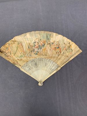 Three folding fans, water colour on paper and bone, France, 18th C. — photo 4