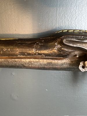 Three impressive flintlock muskets or 'moukahlas', two percussion pistols and three gunpowder horns, Morocco, 18/19th C. — photo 102
