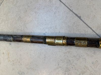 Three impressive flintlock muskets or 'moukahlas', two percussion pistols and three gunpowder horns, Morocco, 18/19th C. — photo 23