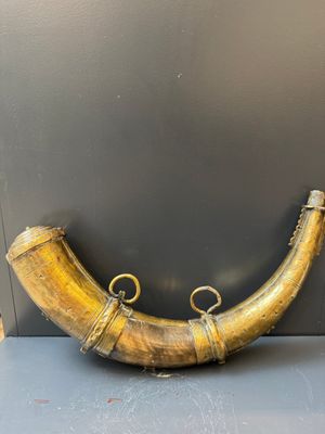 Three impressive flintlock muskets or 'moukahlas', two percussion pistols and three gunpowder horns, Morocco, 18/19th C. — photo 50