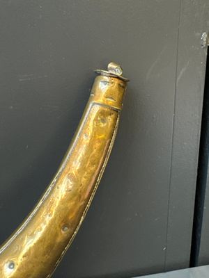 Three impressive flintlock muskets or 'moukahlas', two percussion pistols and three gunpowder horns, Morocco, 18/19th C. — photo 73