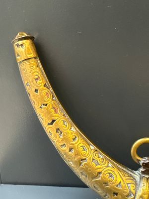Three impressive flintlock muskets or 'moukahlas', two percussion pistols and three gunpowder horns, Morocco, 18/19th C. — photo 75