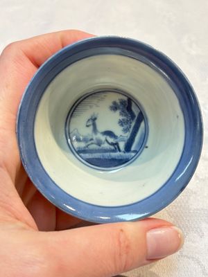 Three Japanese Arita blue and white ‘Van Frytom’ cups and four shield-shaped saucers, Ming and Chenghua mark, ca. 1700 — photo 19