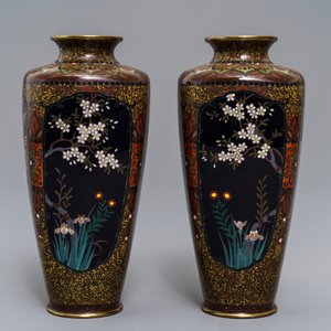 Three Japanese cloisonné vases, Meiji, 19th C. — 照片 3