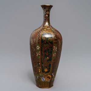 Three Japanese cloisonné vases, Meiji, 19th C. — 照片 9