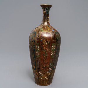 Three Japanese cloisonné vases, Meiji, 19th C. — 照片 10