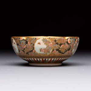 Three Japanese Satsuma wares, Kinkozan mark, Meiji, 19th C. — 照片 8