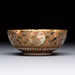 Three Japanese Satsuma wares, Kinkozan mark, Meiji, 19th C. — 照片 10