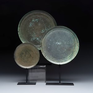 Three Khmer bronze mirrors — photo 1