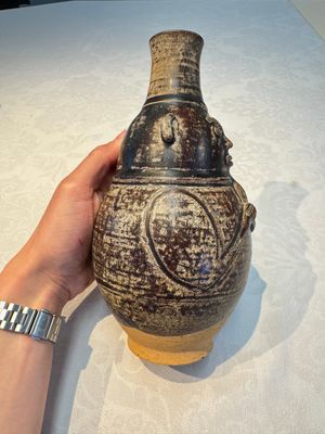 Three khmer-style brown-glazed anthropomorphic gourd-form bottles, probably 12/13th C. — photo 15