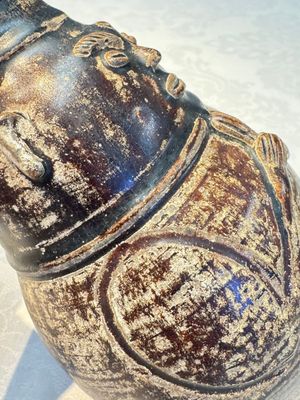 Three khmer-style brown-glazed anthropomorphic gourd-form bottles, probably 12/13th C. — photo 23