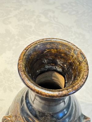 Three khmer-style brown-glazed anthropomorphic gourd-form bottles, probably 12/13th C. — photo 32