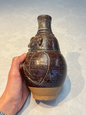 Three khmer-style brown-glazed anthropomorphic gourd-form bottles, probably 12/13th C. — photo 5