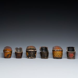 Three lacquered papier-maché pen boxes or qalamdans, Qajar, Persia, 19th C. — 照片 10
