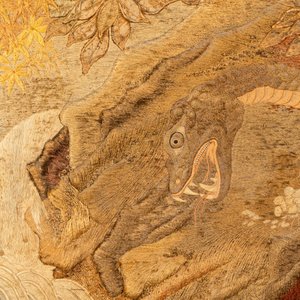Three large Japanese silk embroideries with landscapes, Meiji, 19th C. — photo 18