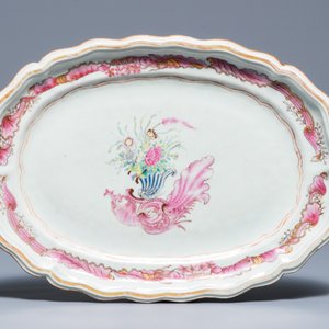 Three large oval Chinese famille rose dishes, Qianlong — 照片 6