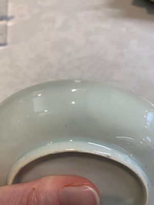 Three pairs of Chinese blue and white, famille rose and wucai saucers and plates, Tianqi and later — photo 12