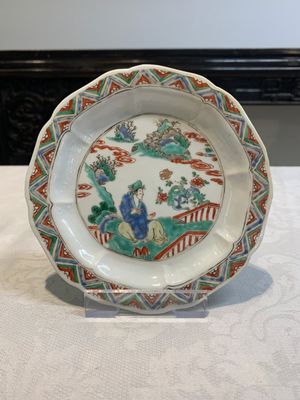 Three pairs of Chinese blue and white, famille rose and wucai saucers and plates, Tianqi and later — photo 2