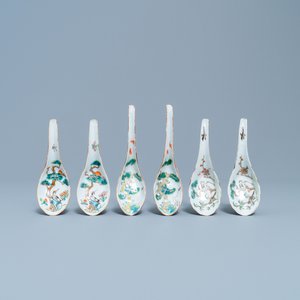 Three pairs of Chinese spoons with herons, 19th C. — photo 1