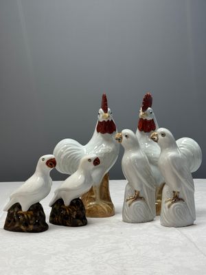 Three pairs of Chinese white-glazed birds — foto 1