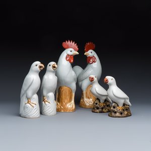 Three pairs of Chinese white-glazed birds — foto 1