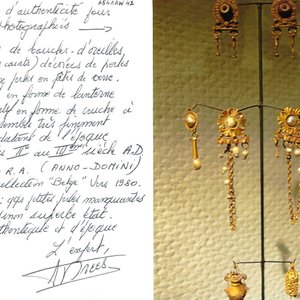 Three pairs of gold earrings with pearls and two gold pendants, Roman Era, 2nd/3rd C. — photo 5