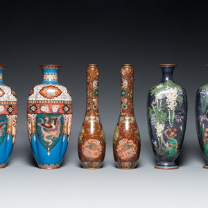 Three pairs of Japanese cloisonné vases, Meiji, 19/20th C. — photo 2
