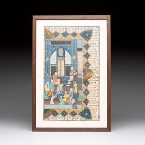 Three Persian miniatures with narrative design and calligraphy, Qajar, Iran, 18th C. — 照片 2