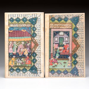 Three Persian miniatures with narrative design and calligraphy, Qajar, Iran, 18th C. — 照片 4