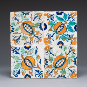 Three polychrome Dutch Delft tile panels, early to mid 17th C. — photo 2