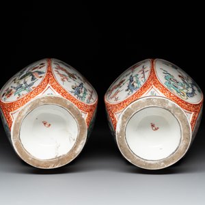 Three porcelain Kakiemon-style vases and a sculpture of a crane, France, Chantilly, 18/19th C. — photo 7