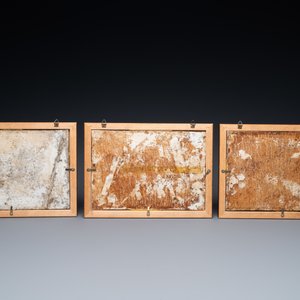 Three rectangular Chinese famille verte plaques, 19th C. — 照片 3