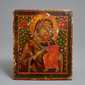 Three Russian icons: 'Mother of God' or 'Theotokos', 19th C. — 照片 4