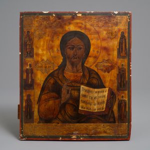 Three Russian icons: 'Mother of God', 'Pantocrator' and 'Saint-John the Baptist', 19th C. — photo 5