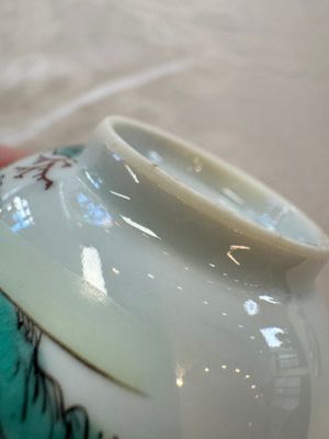Three sets of Chinese famille rose 'Elegant Beauty and Boy' cups and saucers, Qianlong — photo 15