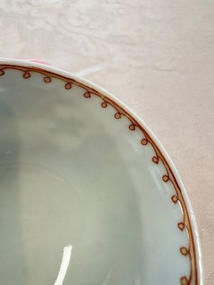 Three sets of Chinese famille rose 'Elegant Beauty and Boy' cups and saucers, Qianlong — photo 9